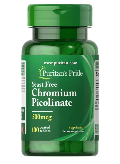 Chromium Picolinate 500 mcg Yeast Free 100 Tablets