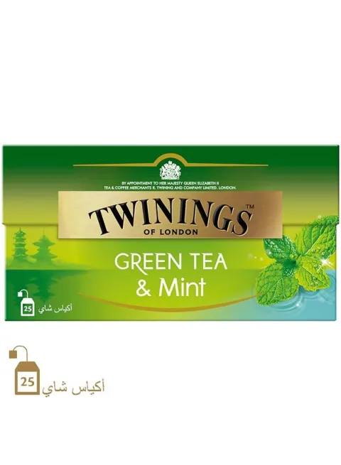 شاي أخضر بالنعناع 25 كيس شاي 37.5 جرام