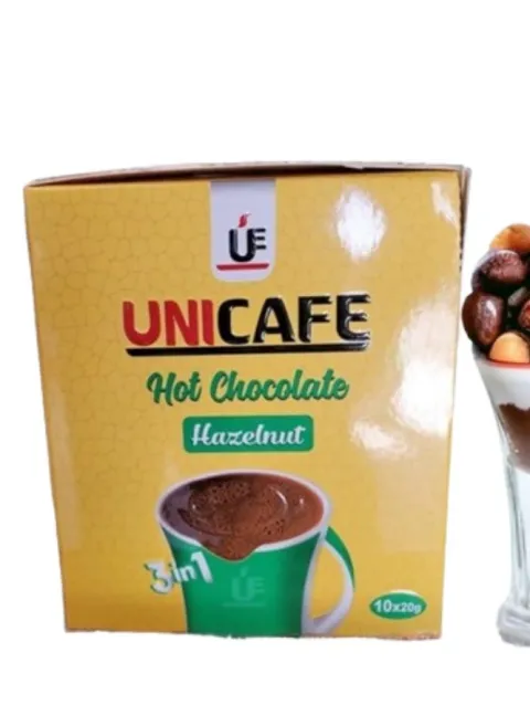 Uni Cafe Hot Chocolate Hazelnut Powder Drink - 10 Sachets, 20 gm