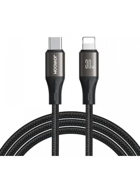 كابل بيانات لايت سبيد من سلسلة SA25-CL3 للشحن السريع من النوع C إلى Lightning بقوة 30 وات، بطول 1.2 متر - أسود