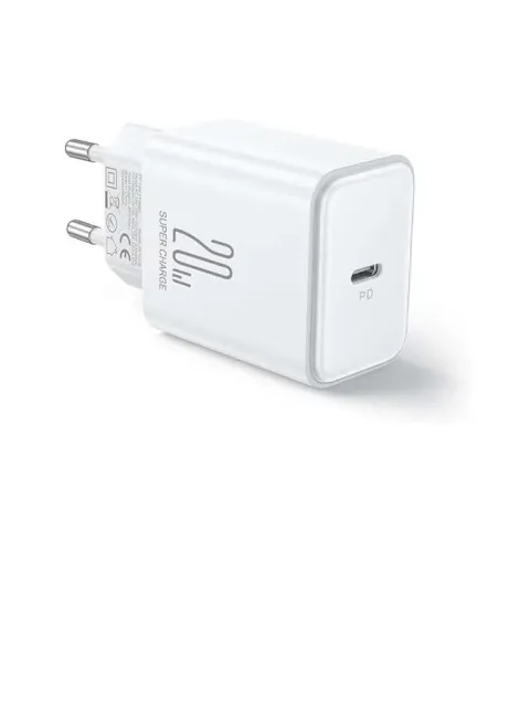Joyroom JR-TCF06 Flash Series EU 20W PD Single Port Charger - White White
