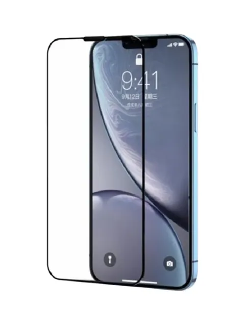 2.5D Silk Printing Screen Protector Anti-Explosion Ultra Clear Full Covering Tempered Glass For iPhone 14 6.1" Clear/Black