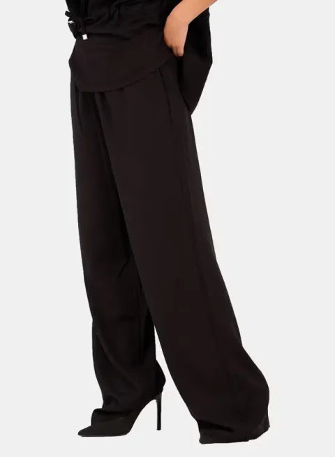 Mid Elastic Waist Pants-M