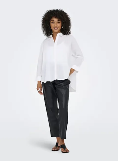 ONLY Womens New Lina Grace Solid Longsleeve Woven Shirt
