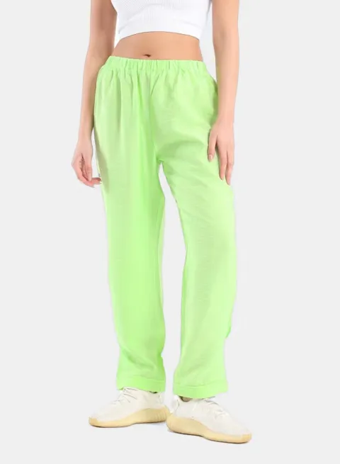 Boyfriend Fit Solid Pants - 3XL