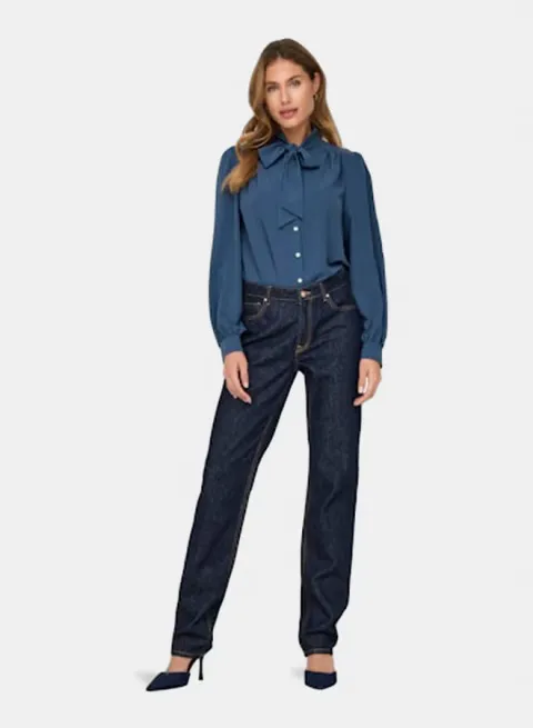 ONLY Womens Tuma Longsleeve Tie Shirt