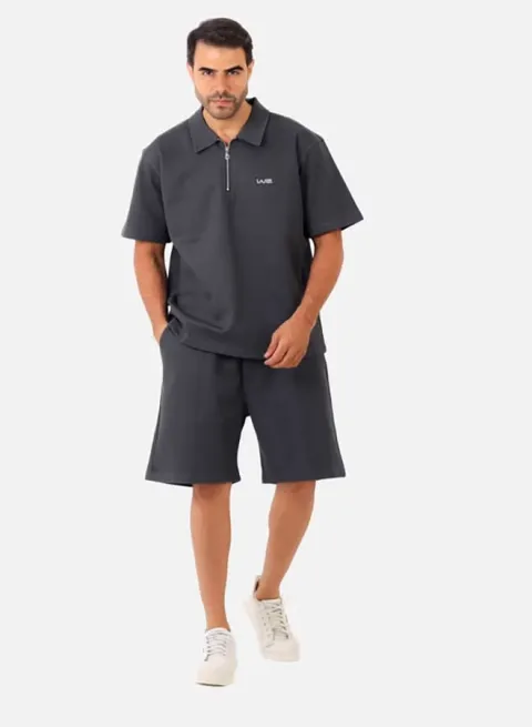 Printed Grey Cotton Men Pajama
