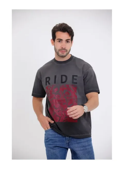 "RIDE" Floral Graphic T-Shirt