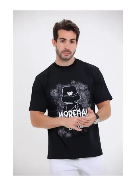 "Morenal Bear" Printed black T-Shirt