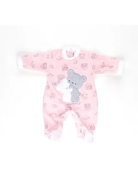 Baby Unisex Velvet Bear Printed Bodysuit