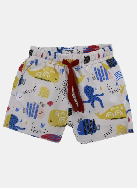 Playmore Baby Boys Swimsuit – Beige with Fish Print