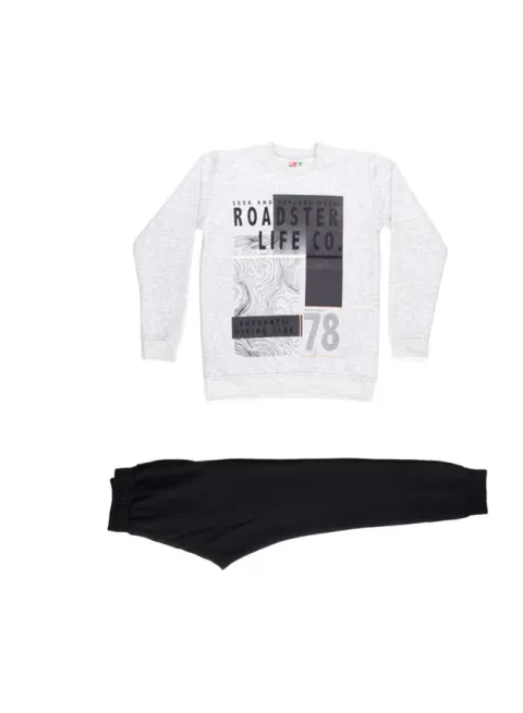 Boy Melton Printed Winter Pajama Set