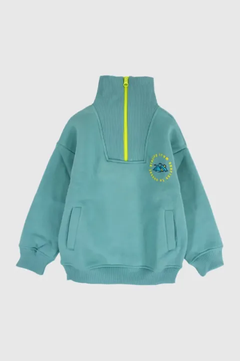 Kids Unisex Mint Long-Sleeved Sweatshirt