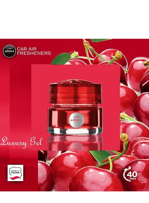 Gel Cherry – Car Air Freshener – 50ml – Fruity Long-Lasting Gel Scent for car and office -Home