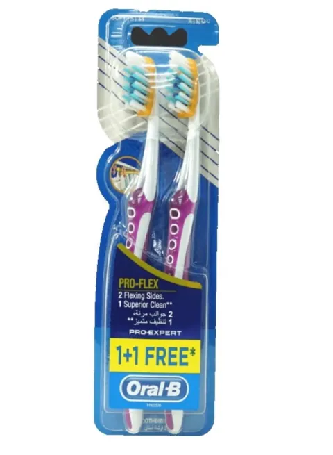 Oral-B Pro-Expert Clinic Line Pro-Flex Soft Manual Toothbrush 1+1 -Multicolors