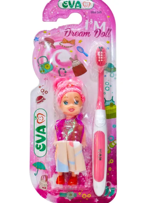 Eva Toothbrush Ultra Soft With Doll For Girls Multi-Colors