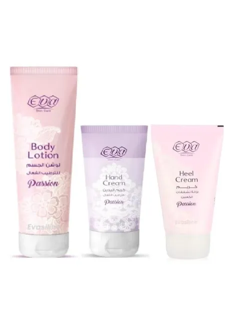 Skin Care Body Lotion Passion 240 ml+ Skin Care Hand Cream Passion 60 ml+ Skin Care Heel Cream Passion 60 ml.