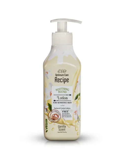 Eva optimum care soothing blend lotion for sensitive skin with vanilla scent 370 ml