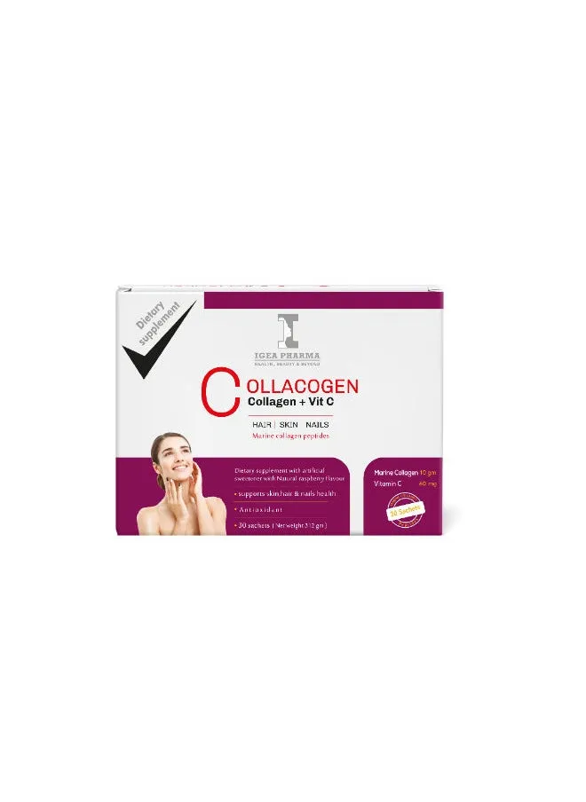 Collacogen & Vit C Raspberry 30 Sachets 312 GM - With Natural Raspberry Flavour