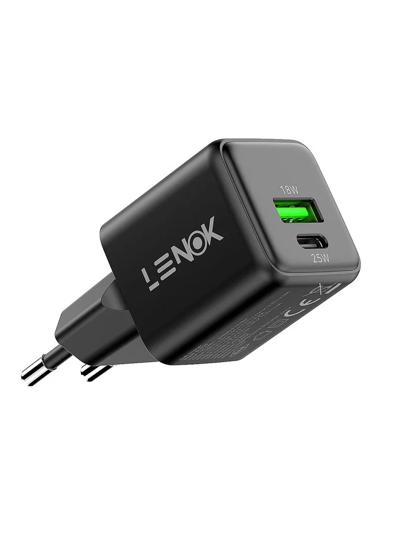 LENOK 25W Dual Port USB C PD Super Fast ChargerBlock,25 watt GaN PD/PPS USB C Fast Wall Charger Block for Samsung Galaxy S24/S23/S22+/S21 Ultra/Plus/S20/Note 20/Z Fold 5