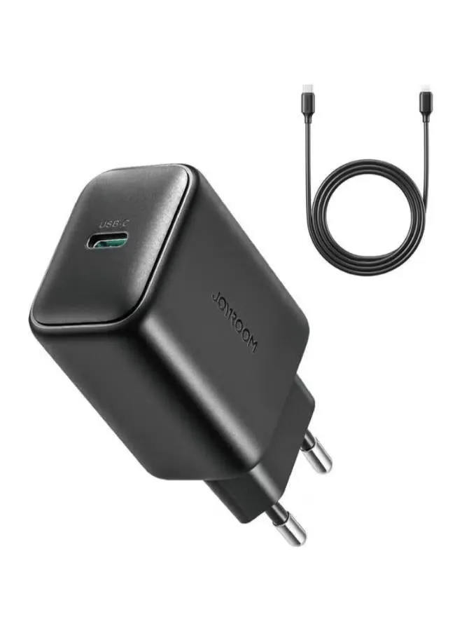 شاحن Joyroom TCF23 بقوة 25 وات مع كابل C إلى C بطول 1 متر باللون الأسود