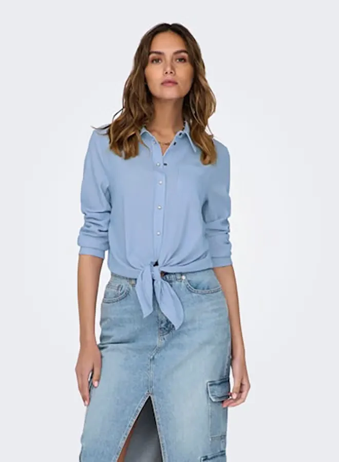 ONLY Womens Lecey Longsleeve Knot Shirt Woven