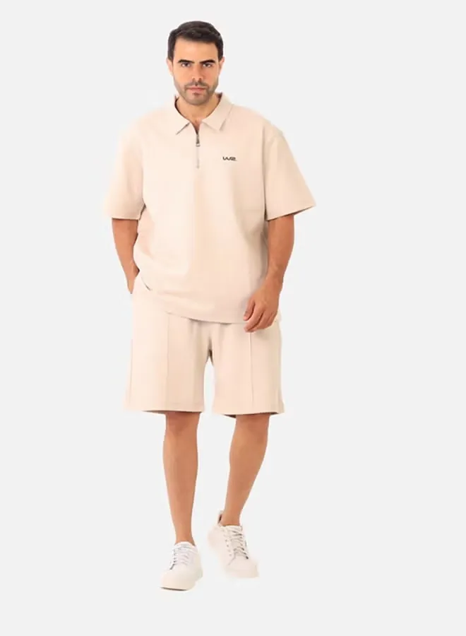 Printed Beige Cotton Men Set  - BrownSize-M-L-XL-2XL-3XL