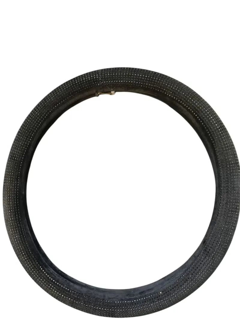 Universal Women's Steering Wheel Cover with black Rhinestones