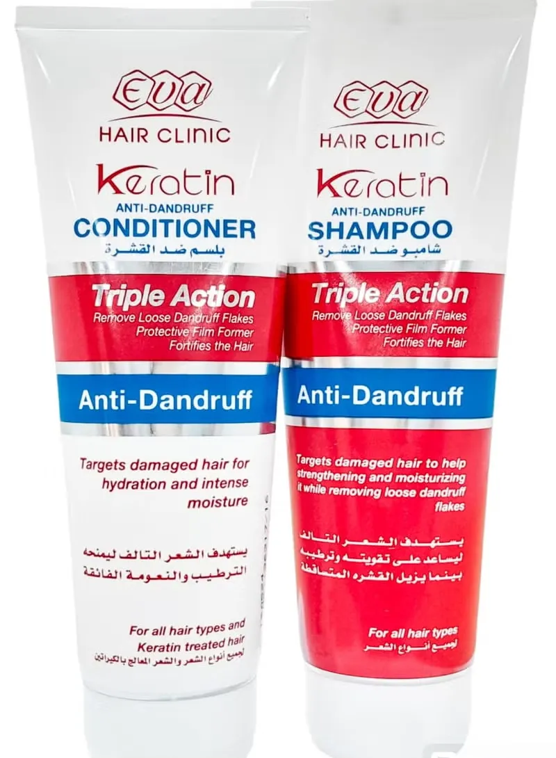 Eva Hair Clinic keratin Anti-Dandruff Shampoo +Eva Conditioner Anti-Dandruff 460Ml