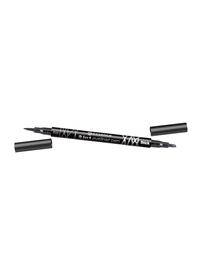 2 in 1 Eyeliner Pen Jet Black