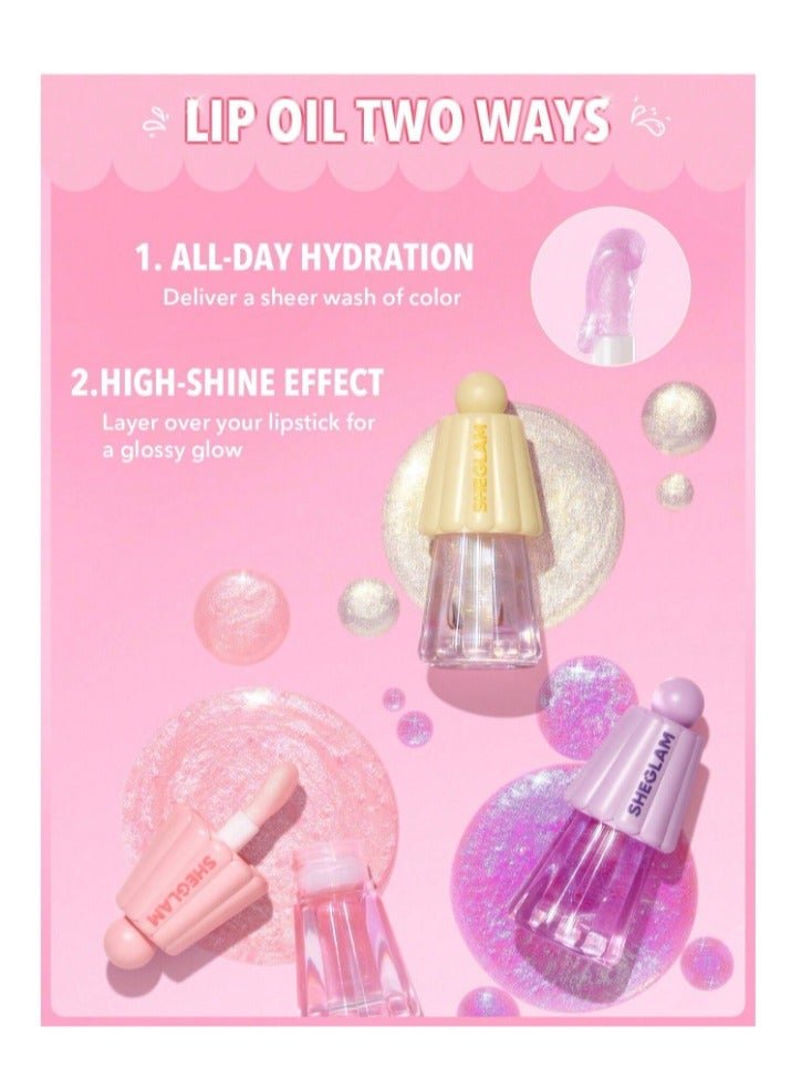 Jelly Wow Hydrating Lip Oil- Pinkies Up