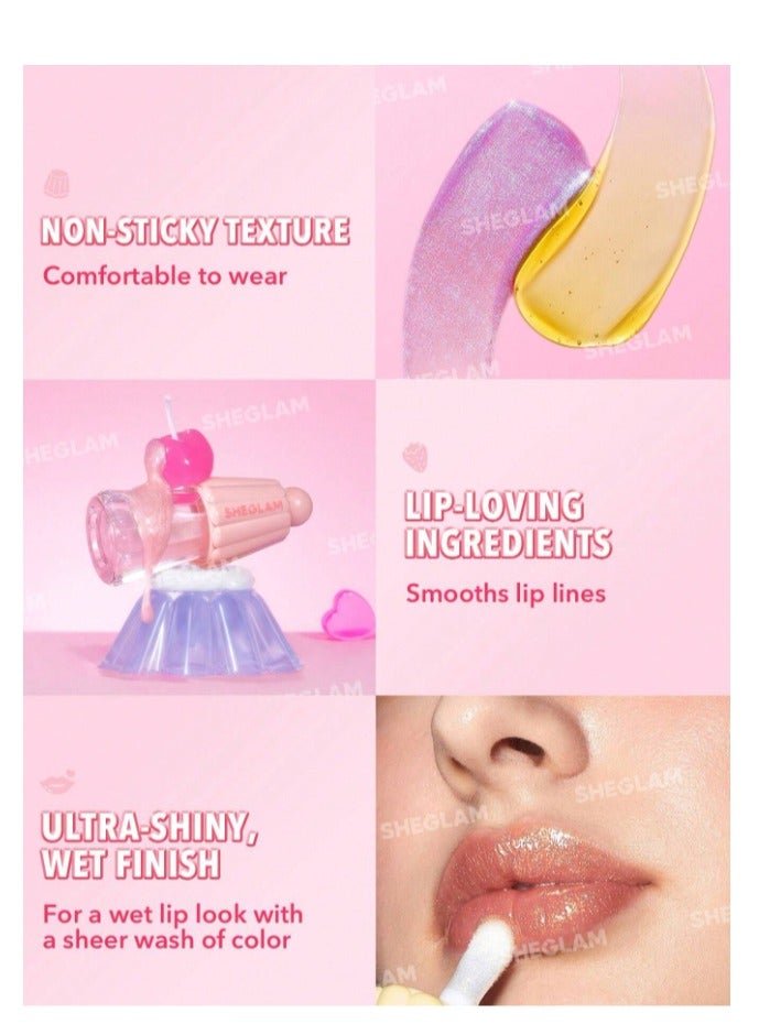 Jelly Wow Hydrating Lip Oil- Pinkies Up