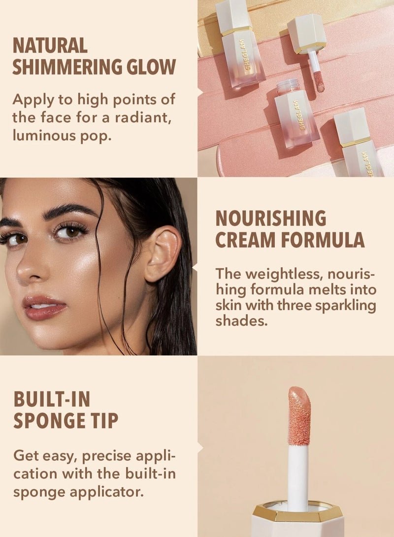 SHEGLAM Glow Bloom Liquid Highlighter- Vanilla Frost