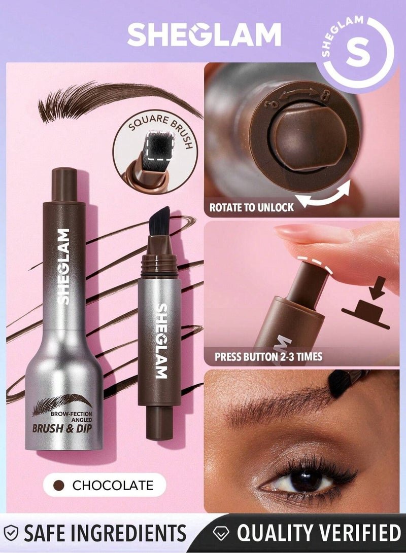 Brow Fection Angled Brush & Dip - Chocolate Chocolate