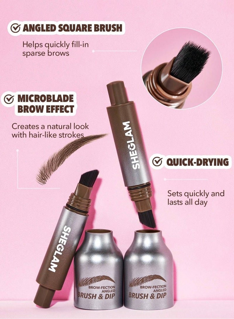 Brow Fection Angled Brush & Dip - Chocolate Chocolate