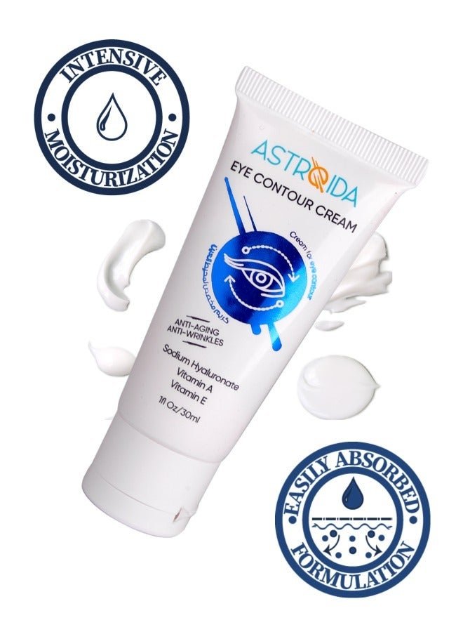 Eye Contour Cream 30ml with Vitamins A,E & Sodium Hyaluronate - Anti Aging - Anti Wrinkles