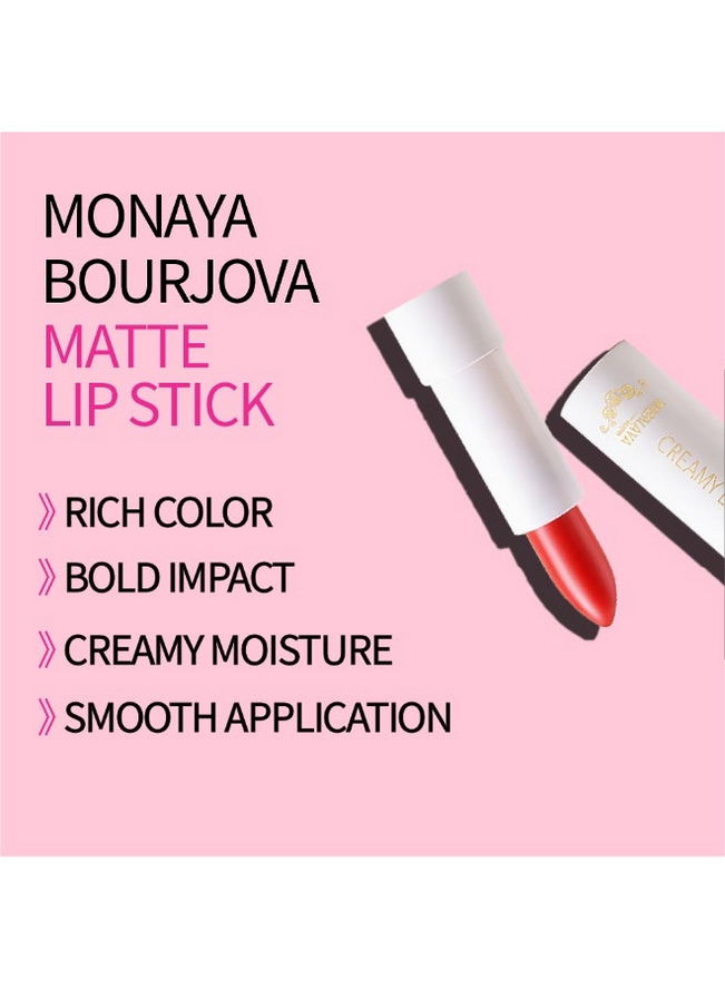 Bourjova Creamy Lipstick - Hydrating, Smooth Finish, Full Coverage, Long-lasting Color