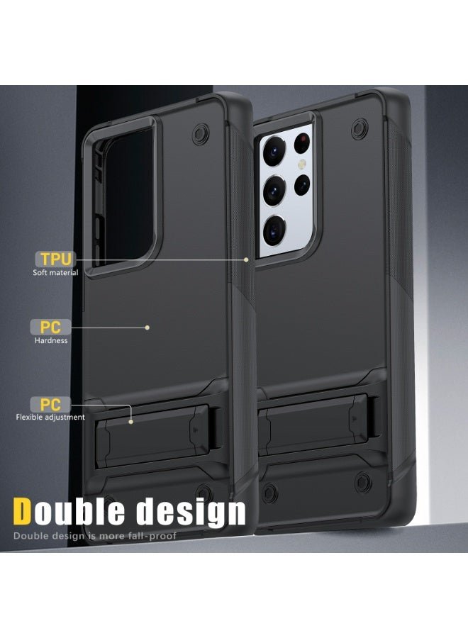LENOK Military-Grade Heavy-Duty Armor Case for Samsung Galaxy S21 Ultra – Rugged Shockproof Protection with Kickstand and Fingerprint Resistance