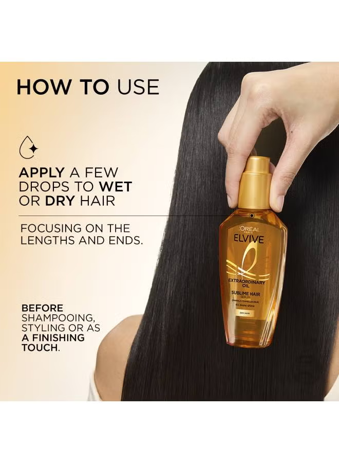 Elvive Extraordinary Hair Oil Non-Sticky Serum For Dry Hair 100ml Clear 100ml