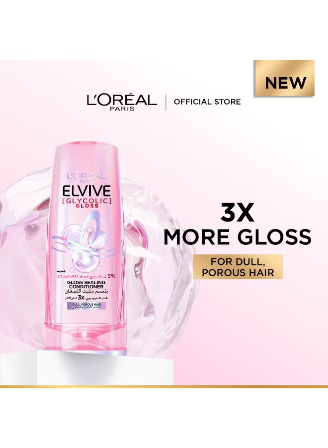 Elvive Glycolic Gloss Extra Conditioner with 5% Glycolic Acid for Dull and Porous Hair 200ML