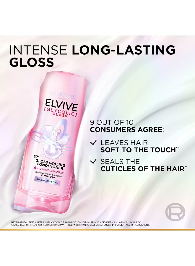 Elvive Glycolic Gloss Extra Conditioner with 5% Glycolic Acid for Dull and Porous Hair 200ML