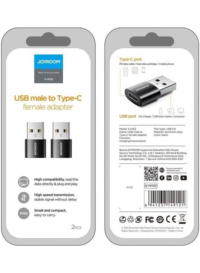 Adapter USB Type C Female To USB Male Black