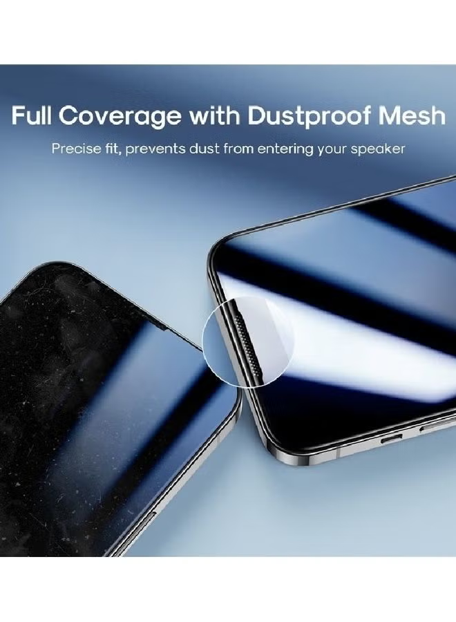2.5D Silk Printing Screen Protector Anti-Explosion Ultra Clear Full Covering Tempered Glass For iPhone 14 6.1" Clear/Black