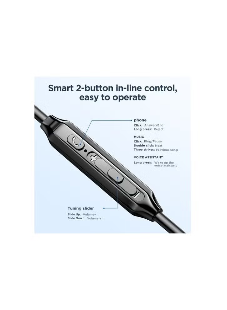 JR-EW02 Wired Series Half In-Ear Wired Earphones Black