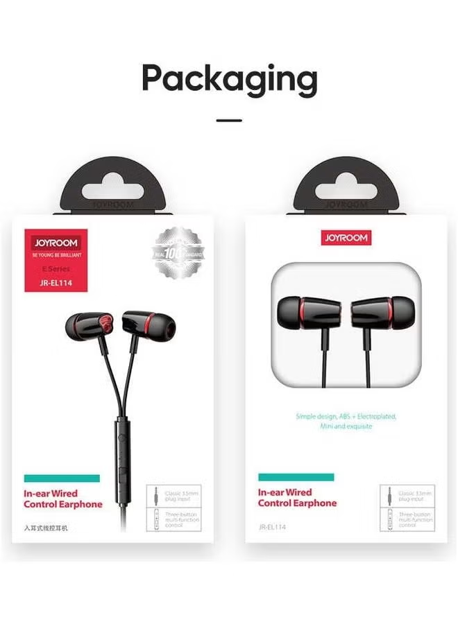 JR-EL114 In-Ear Wired Control Earphone Black
