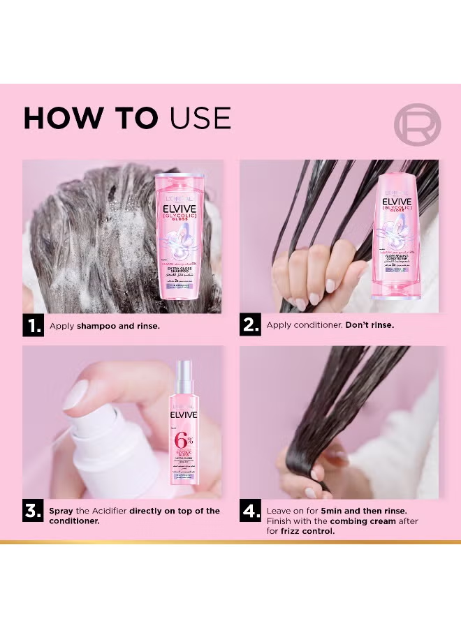 Elvive Glycolic Gloss Combing Leave in Cream with Glycolic Acid for Dull and Porous Hair 200ML