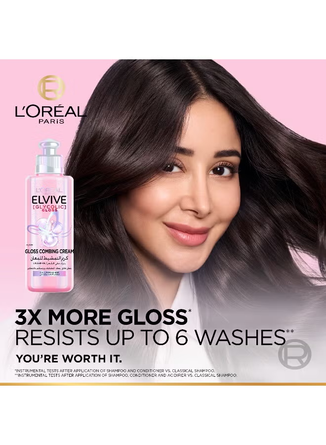 Elvive Glycolic Gloss Combing Leave in Cream with Glycolic Acid for Dull and Porous Hair 200ML