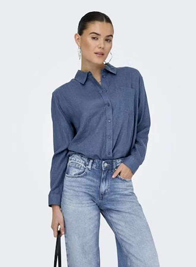 Onlbruxelles L/S Lin Bl Shirt Pnt Noos