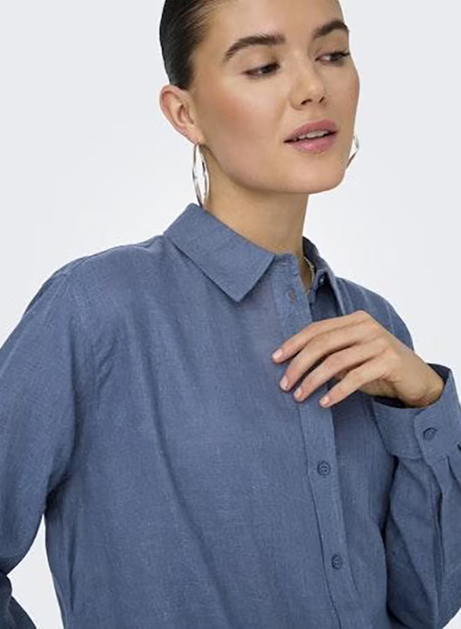 Onlbruxelles L/S Lin Bl Shirt Pnt Noos