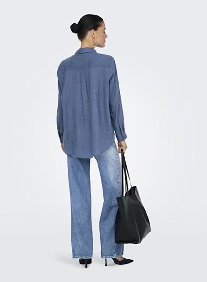 Onlbruxelles L/S Lin Bl Shirt Pnt Noos